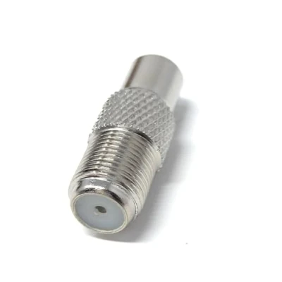 Image of DRUT 1pcs. F Type Female Socket to RCA RF Video TV Cable Lead Adapter (Silver)