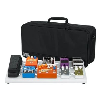 Image of Gator Cases Aluminum Pedal Board with Carry Bag; Large: 23.75&quot; x 10.66&quot; White (GPB BAK 1)