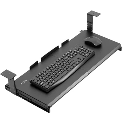 Image of VIVO Large Height Adjustable Under Desk Keyboard Tray, 27 x 11 inch Slide Out Platform Computer Drawer for Typing, Black, MOUNT KB27HB