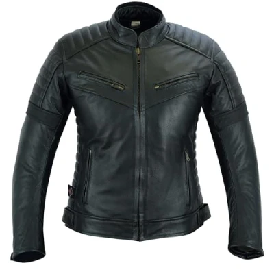 Image of Texpeed Womens Leather Motorcycle Jacket Touring Crusier Motorbike Coat With Genuine Biker CE Armour (EN 1621 1) Protection Black L
