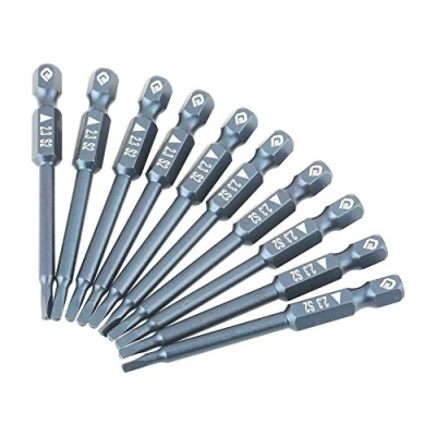 Image of 10pcs Triangle Screwdriver Bit with 1/4inch Shank Alloy Steel Triangular Screw Bits Magnetic Head Set, 65mm/2.56 Inch Long