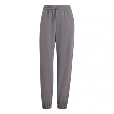 Image of adidas Women&#039;s Essentials Small Logo French Terry Cuffed Pants, Grey strata/White, L