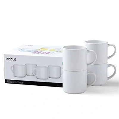 Image of Cricut Stackable Blank Mugs White 300ml (10oz) 4 x Infusible Ink Sublimation for use Mug Press Ink,2009392
