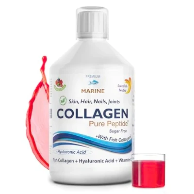 Image of Swedish Nutra Liquid Marine Collagen Sugar Free Berry Flavour Pack of 500ml, 20 Day Supply Minimize Fine Lines, Wrinkles &amp; Improve Skin Elasticity I High Absorption Rate