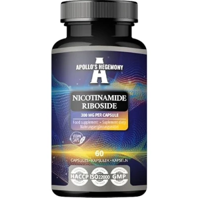 Image of Nicotinamide Riboside (NR) 300 mg 60 Niacin Vegan Capsules 2 Months Supply NAD+ Precursor Vitamin B3 Supplement to Support Energy Metabolism and Reduce Tiredness by Apollo&#039;s Hegemony