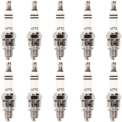 Image of YOFMOO Spark Plug A7TC for GY6 50cc 70cc 90cc 110cc 125cc 150cc ATVs Scooter Pit Dirt Pocket Racing Bike Moped Go Kart Quad Buggy TaoTao Buyang Roketa Kazuma Sunl Baja Panterra Kymco Pack of 10