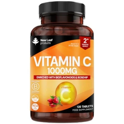 Image of Vitamin C Tablets 1000mg Enriched with Bioflavonoids &amp; Rosehip Premium Supplements Vegan High Strength Ascorbic Acid VIT for Normal Immune System UK Made