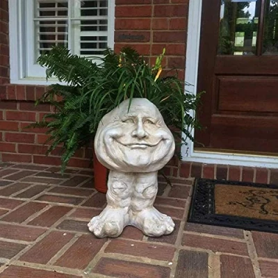 Image of MIKA Flower Pot, Funny Face Sculpture Family Vase,Creatives Human Shape Funnys Expression Pot For Home Garden Plant Outdoor Yard Decoration, 5.91x4.72x4.33 Inch