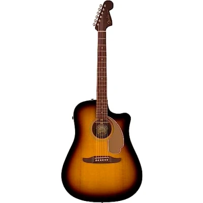 Image of Fender Redondo Player Acoustic Guitar, Walnut Fingerboard, Gold Pickguard, Sunburst