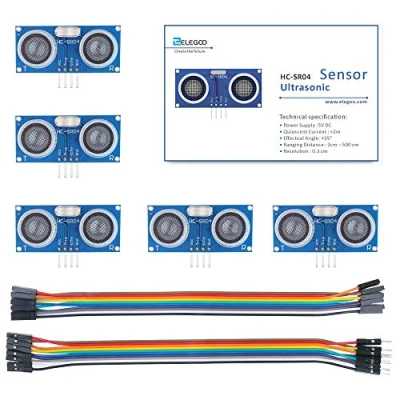 Image of ELEGOO Ultrasonic Sensor, HC SR04 Distance Sensor Kits for Arduino UNO MEGA R3 Raspberry Pi,Datasheet Available to Download