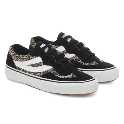 Image of Superga 2941 Revolley Leather Trainers Women&#039;s Black UK 3