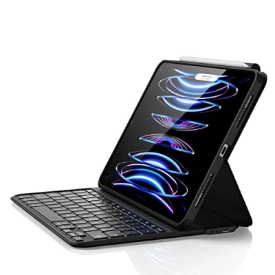 Image of ESR Ascend Keyboard Case Lite, iPad Compatible with Pro 11/iPad Air 5/4, Magnetic Detachable Case, Adjustable Portrait/Landscape Mode, Light and Portable, Springy Keys, Black