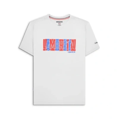 Image of Lambretta Mens Text T Shirt Tee Top White XXL