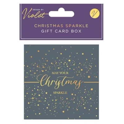 Image of Design by Violet Christmas Sparkle Gift Card Box 10cm x Money Wallet Cards &amp; Envelopes for Cash Gifts Xmas Voucher Wallets