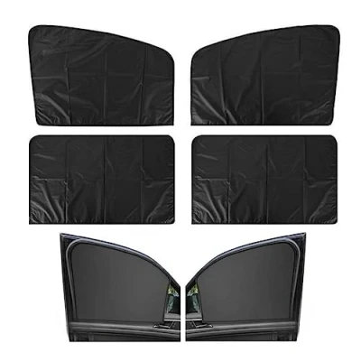 Image of 4 PCS Car Side Window Shades Magnetic Sunshades Shade Curtains Block UV Rays Privacy Protection Suitable for Most Vehicles (Black)