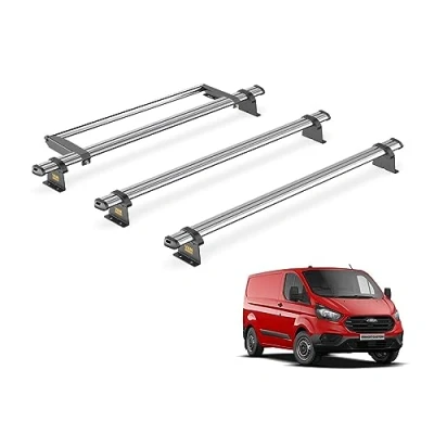 Image of Van Guard Trade Roof Rack for Ford Transit Custom (2013 2024 GEN1) 3 Steel Bars &amp; Rear Ladder Roller [Only Suitable Standard Models with Tailgate] UltiBar SB304 3/VGR 10