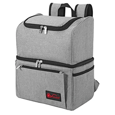 Image of Vinsani 18L Dual Compartment Backpack Cooler Bag Large Capacity Double Decker Insulated Picnic Storage Foldable Leakproof &amp; Portable Suitable for Camping Beach Car Outdoor