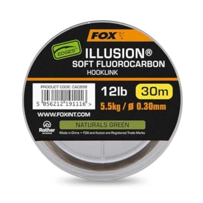Image of Fox Edges Illusion Soft Fluorocarbon hooklink Naturals Green 0.30mm (5.5kg) 30m Carp material