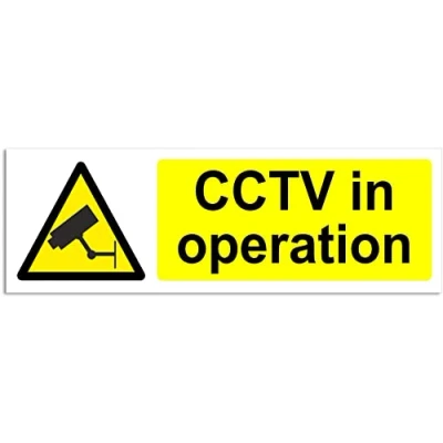 Image of RubiGo CCTV Sign 30x10cm, In Operation Sign, Signs Outdoor Indoor Security Signage Warning Self Adhesive Sticker Safety (1)