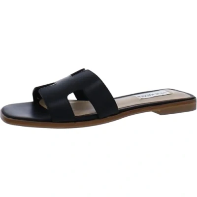 Image of Steve Madden Women&#039;s Hadyn Sandal, Black Leather, 6 UK