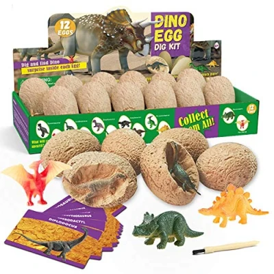 Image of Dinosuar Egg Dig Kit Dino Eggs Excacation Set Out 12 Cute Dinosaurs Toys Educational Science Stem Gift for Boys Girls 6 7 8 9 10+ Years Old