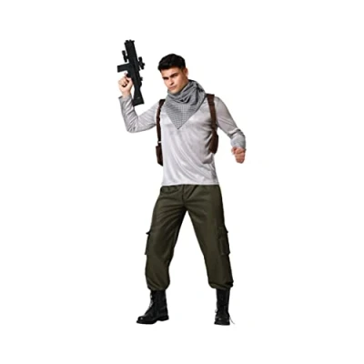 Image of ATOSA 72297 Costume Archaeologist Adventure Men Adult Explorer Movie Figure Video Games Cosplay Carnival M L Nathan Drake, brown