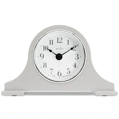 Image of Acctim 36962 Napoleon Quartz Battery Mantle Mantel Clock in Earl Grey with Full Figure Arabic Numbers &#039;Harston&#039;
