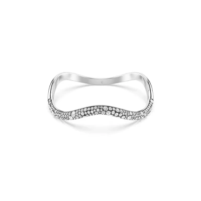 Image of Swarovski Sublima bangle, Round cut, White, Rhodium plated