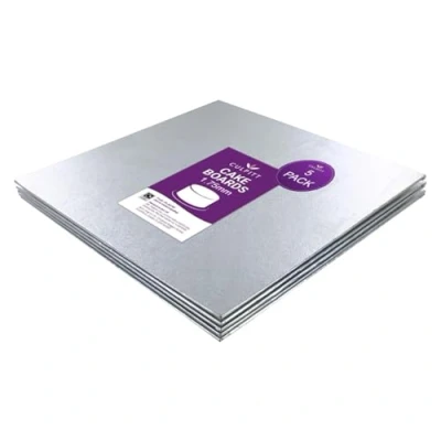 Image of Culpitt 10&quot; Square Cake Boards, 1.75mm Cards For Celebration Cakes, Birthday Treats, Tiers, Cupcakes, and More! Lightweight, Square, Pack Of 5