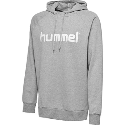 Image of hummel Men&#039;s Hmlgo Cotton Logo Hoodie Grey Melange