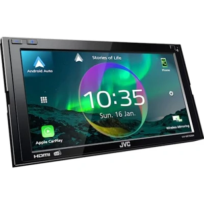 Image of JVC KW M875DBW 17.3 cm (6.8 Inches) Digital Media AV Receiver with Wireless CarPlay &amp; Android Car (4 x 50 W, DAB+/FM, BT, 3 Pre Out 4V, USB C, iPod/iPhone Control)