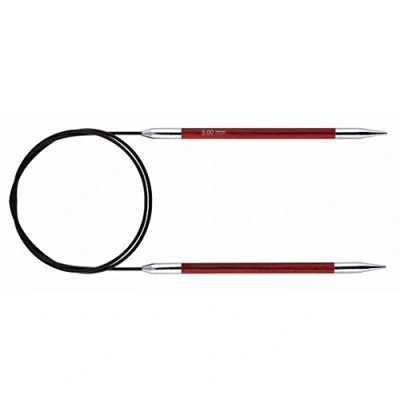 Image of KnitPro KP29097 Royale: Knitting Pins: Circular: Fixed: 80cm x 5.00mm, Birchwood, brass, Multi Colour