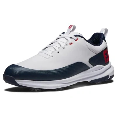 Image of FootJoy Men&#039;s FJ Tour Rival Golf Shoe, White/Navy/Red, 9 UK