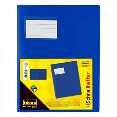 Image of Idena 307854 File Folder for DIN A4, with Extra Width, Made of Polypropylene, Translucent Blue, 1 Piece