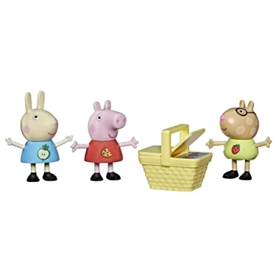 Image of Peppa Pig Peppa&#039;s Picnic Fun Themed Preschool Toy, Includes 3 Figures and 1 Accessory, for Ages Up