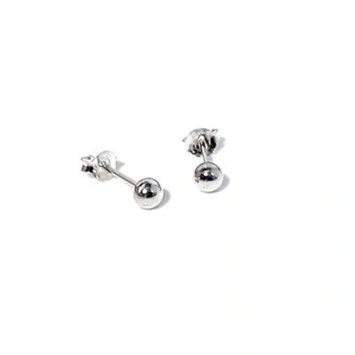 Image of Mytoptrendz®(R) Plain Small Sterling Silver Ball Stud Earrings 4mm 1 pair