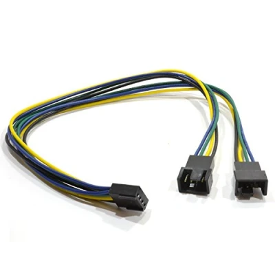 Image of kenable PWM Fan Splitter Cable 4 Pin Plug to Twin Male Sockets 30cm