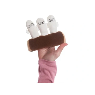 Image of AURORA Hattifatteners On Log Finger Puppets 5 inches, 60352, White