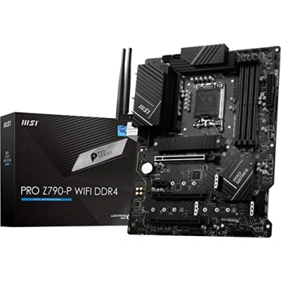 Image of MSI PRO Z790 P WIFI DDR4 Motherboard ATX Supports Intel Core 12/13th Gen Processors, LGA 1700, Boost (5333+MHz/OC), 1 x PCIe 5.0 x16, 4.0 4 M.2 Gen4, 2.5Gbps LAN, Wi Fi 6E