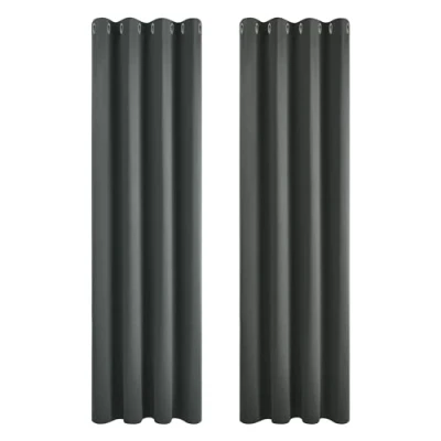 Image of Deconovo Blackout Curtains Super Soft Bedroom Thermal Insulated Energy Saving for Kids Dark Grey 46x84 Inch 2 Panels