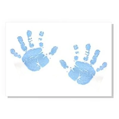 Image of BabyRice Baby Boy Handprint Footprint Kit Blue Paint Wipe and A4 Canvas (1 + Canvas)