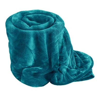 Image of Amber Linen New Teal Faux Fur Throws Fleece Blanket Mink Sofa Bed Luxury Soft Warm (Single 127CM X 152CM)