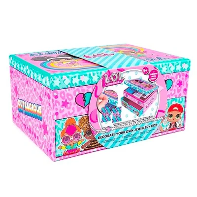 Image of Lol Surprise Jewellery Box Craft Kit For Girls Decorate Your Own With Gemstones And Stickers Fun Party Activity Gift Store Organise