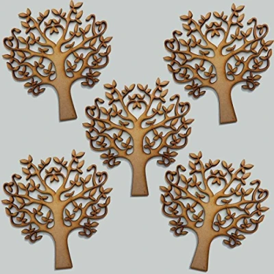 Image of Wooden Tree Shape for Crafts, Love Perfect Family Tree, Weddings, guestbook (12.5cm)