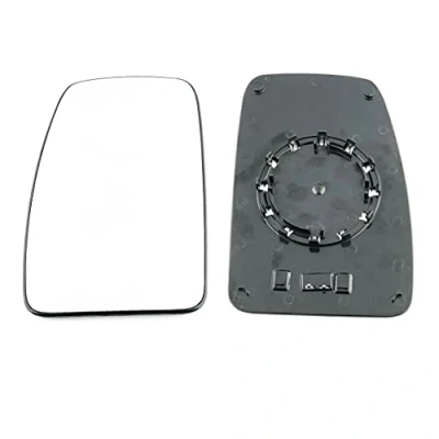 Image of Clip on Heated Base Convex Wing Mirror Glass fits Renault Master 2004 to 2009 Left Passenger Side