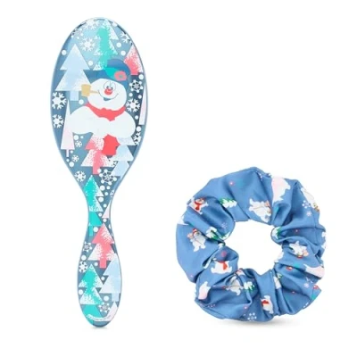 Image of Wet brush festive Frosty The Snowman Orginal Detangler. Ultra Soft bristles for all hair types, 1 and a scrunchie with every gift set