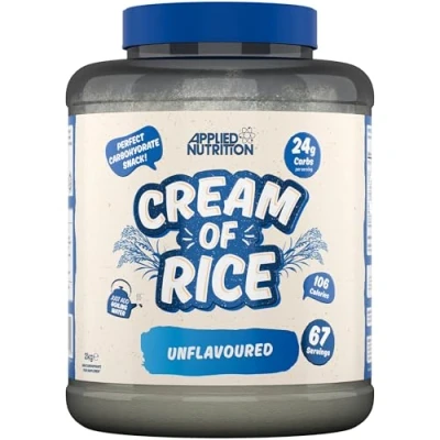 Image of Applied Nutrition Cream of Rice High Carbohydrate Supplement, Source Energy for Breakfast &amp; Snacks, Easy to Digest, Low Sugar, Fat, Vegan, 2kg (Unflavoured)