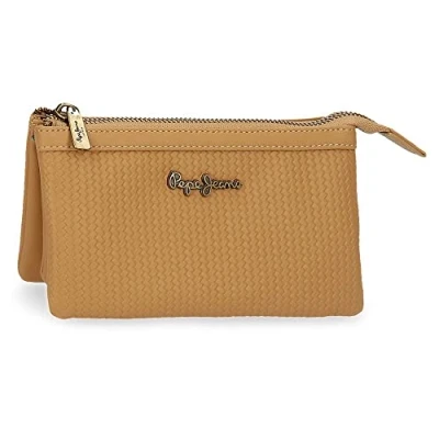 Image of Pepe Jeans Lena Purse Three Compartments Brown 17.5x9.5x2 cm Synthetic Leather