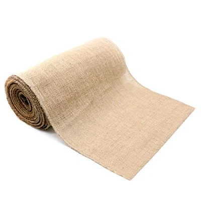 Image of BIT.FLY 30 x 275cm Hessian Table Runner Burlap Fabric Jute Rolls with Complete Edge Suture Great for Wedding Decoration Party Potluck Dinner
