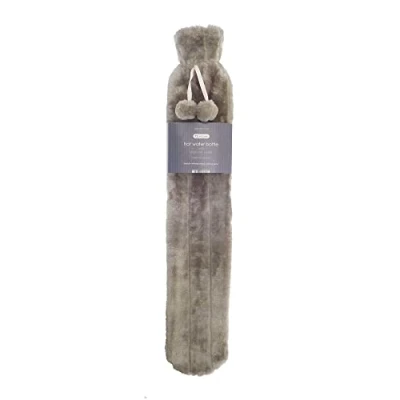 Image of Deluxe Extra Long Luxury Faux Fur Covered Hot Water Bottle Plush and Luxurious Super Soft Snuggle Cuddle 6 Colours to Choose (Taupe)